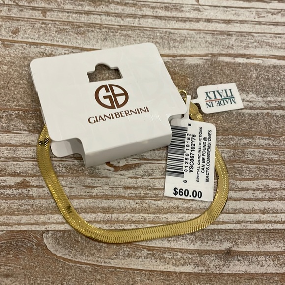 Giani Bernini Jewelry - Giani Bernini Gold Plated 925 Silver Herringbone Bracelet NWT New
